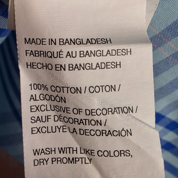 Mens Izod Premium Essentials Blue Plaid Shirt Button Down Long Sleeve Size M - Picture 4 of 8